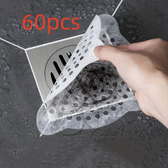 Disposable Shower Drain Mesh Stickers Hair Catchers Sink Strainer Filter Stick