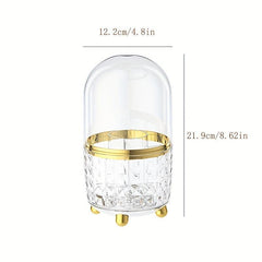 Makeup Brush Storage Tube 360 Degree Rotating Grid Eyebrow Pencil Bucket
