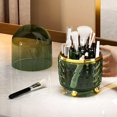Makeup Brush Storage Tube 360 Degree Rotating Grid Eyebrow Pencil Bucket