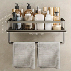 Bathroom Hanging Shelf Wall Mounted Storage Rack Aluminum Organizer