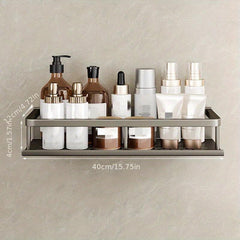 Bathroom Hanging Shelf Wall Mounted Storage Rack Aluminum Organizer
