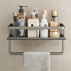Bathroom Hanging Shelf Wall Mounted Storage Rack Aluminum Organizer