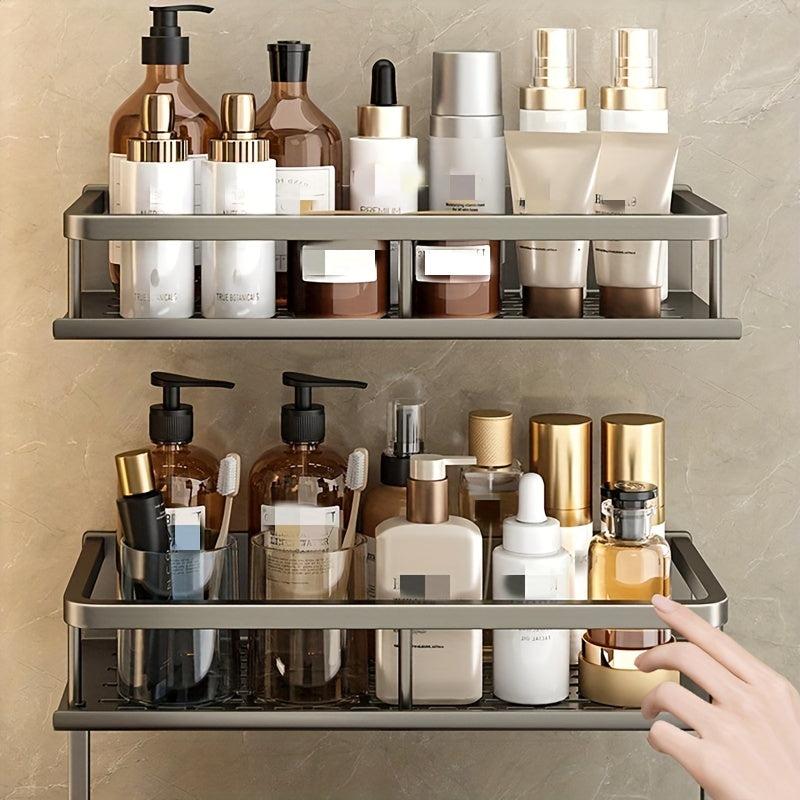 Bathroom Hanging Shelf Wall Mounted Storage Rack Aluminum Organizer