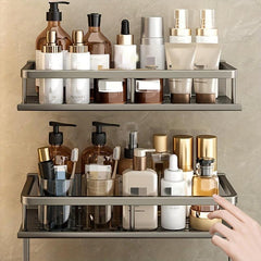 Bathroom Hanging Shelf Wall Mounted Storage Rack Aluminum Organizer