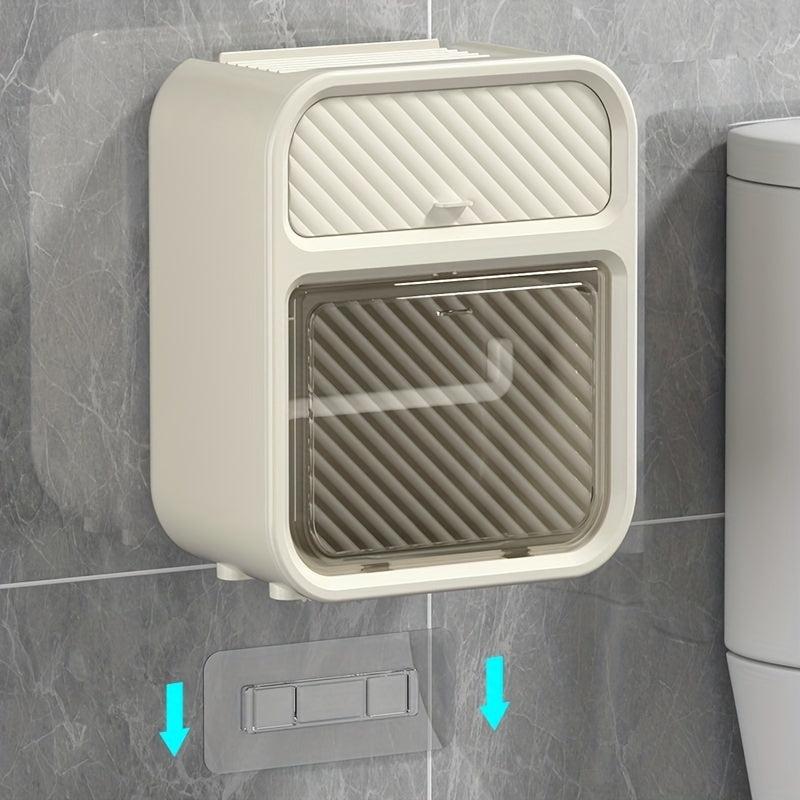 Self Adhesive Tissue Box Shelf Wall Mount Toilet Paper Holder