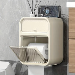 Self Adhesive Tissue Box Shelf Wall Mount Toilet Paper Holder