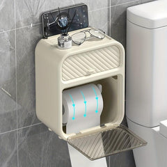 Self Adhesive Tissue Box Shelf Wall Mount Toilet Paper Holder