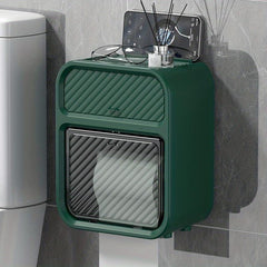 Self Adhesive Tissue Box Shelf Wall Mount Toilet Paper Holder