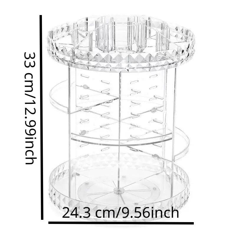 Large Capacity 360 Rotatable Cosmetics Storage Box with Adjustable Makeup Device