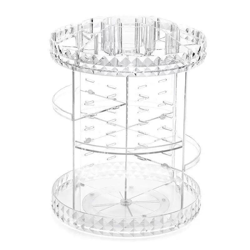Large Capacity 360 Rotatable Cosmetics Storage Box with Adjustable Makeup Device