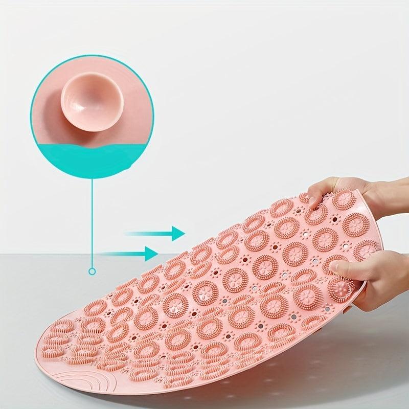 Foot Massage Shower Mat with Anti Slip PVC and Drain Holes for Home Bathroom