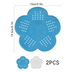 2pcs Sink Strainer Hair Catcher Anti Clog Stopper Shower Drain Cover