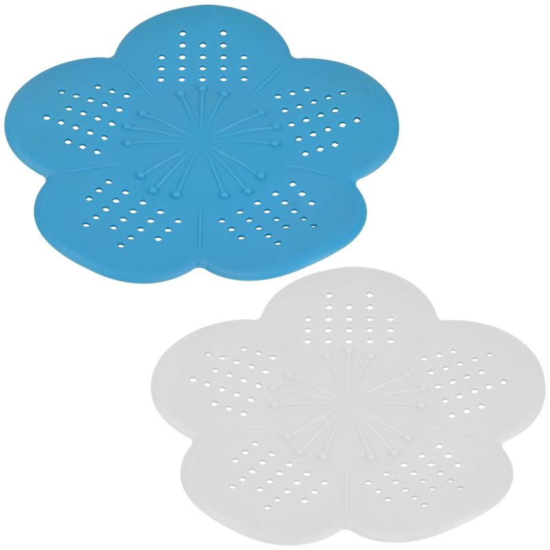 2pcs Sink Strainer Hair Catcher Anti Clog Stopper Shower Drain Cover