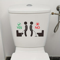 Funny Toilet Lid Decal Removable Wall Sticker Bathroom Decor