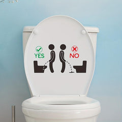Funny Toilet Lid Decal Removable Wall Sticker Bathroom Decor
