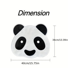 Panda Silicone Shower Stall Mat With Drain Holes And Suction Cups