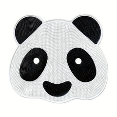 Panda Silicone Shower Stall Mat With Drain Holes And Suction Cups