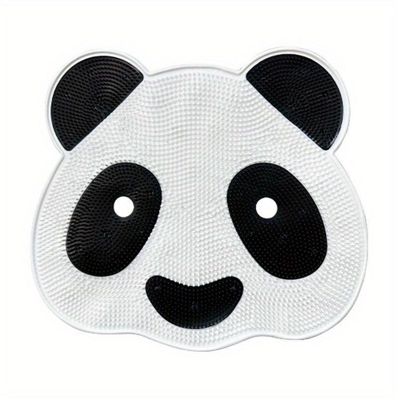 Panda Silicone Shower Stall Mat With Drain Holes And Suction Cups