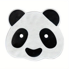 Panda Silicone Shower Stall Mat With Drain Holes And Suction Cups