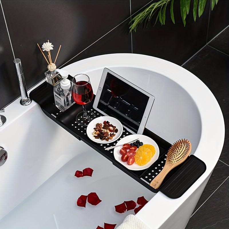 Plastic Bathtub Caddy Tray Non-slip Drain Rack