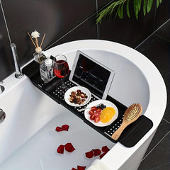 Plastic Bathtub Caddy Tray Non-slip Drain Rack