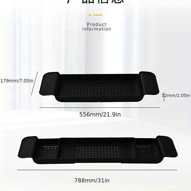 Plastic Bathtub Caddy Tray Non-slip Drain Rack