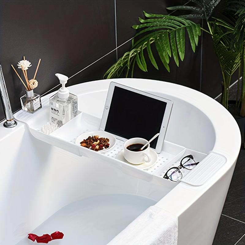 Plastic Bathtub Caddy Tray Non-slip Drain Rack