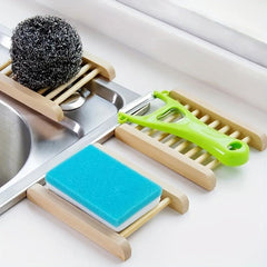2pcs Wood Rectangle Soap Holder Bathroom Soap Storage Rack