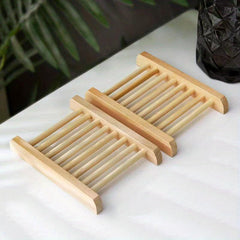 2pcs Wood Rectangle Soap Holder Bathroom Soap Storage Rack