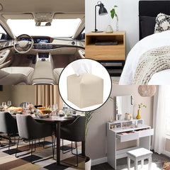 Tissue Storage Bag PU Leather Decorative Tissue Holder For Home Bathroom Office