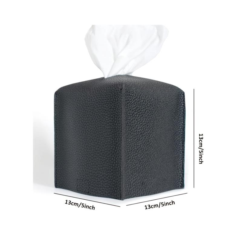 Tissue Storage Bag PU Leather Decorative Tissue Holder For Home Bathroom Office