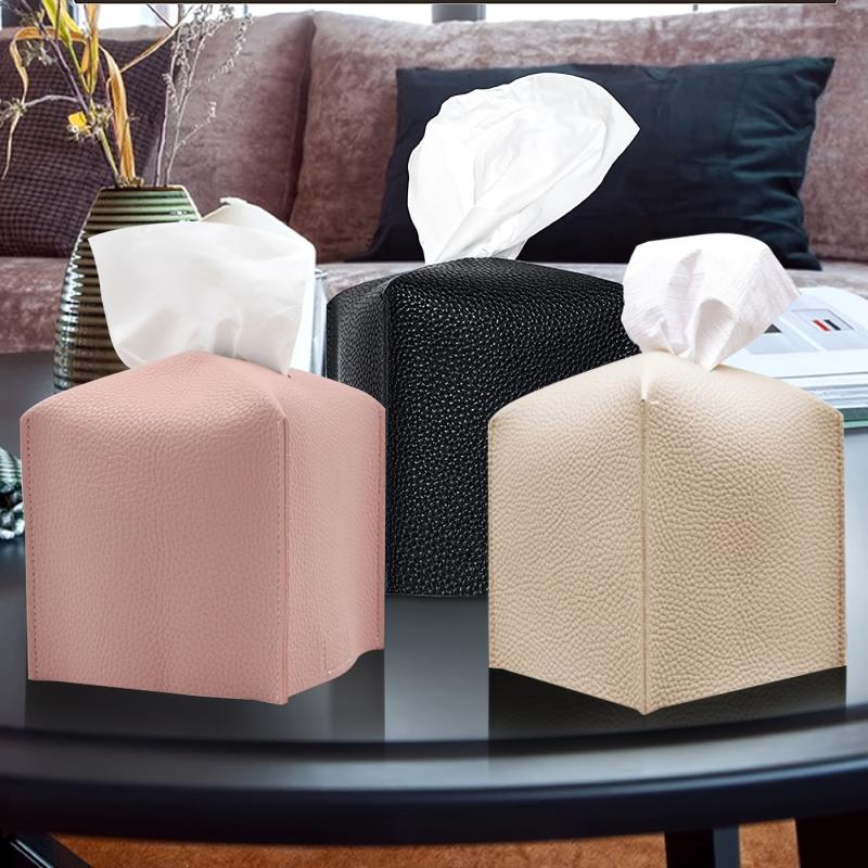 Tissue Storage Bag PU Leather Decorative Tissue Holder For Home Bathroom Office