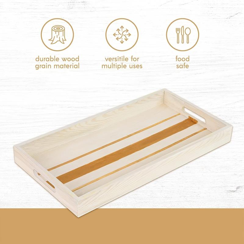 Wooden Serving Trays Bathroom Rectangle Tray Handles Decorative Serving