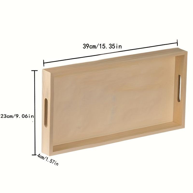 Wooden Serving Trays Bathroom Rectangle Tray Handles Decorative Serving
