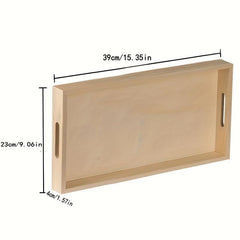Wooden Serving Trays Bathroom Rectangle Tray Handles Decorative Serving