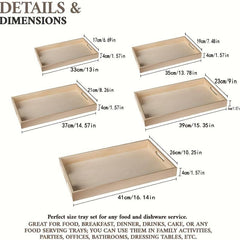 Wooden Serving Trays Bathroom Rectangle Tray Handles Decorative Serving