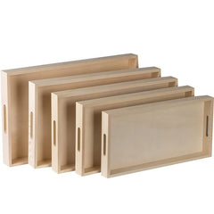 Wooden Serving Trays Bathroom Rectangle Tray Handles Decorative Serving