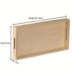 Wooden Serving Trays Bathroom Rectangle Tray Handles Decorative Serving