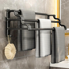 Stylish Wall Mounted Towel Rack with 3 Rods - Bathroom Towel Storage