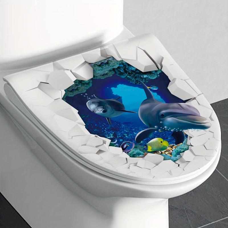 Ocean Fish Toilet Lid Decoration Sticker Bathroom Waterproof Sticker