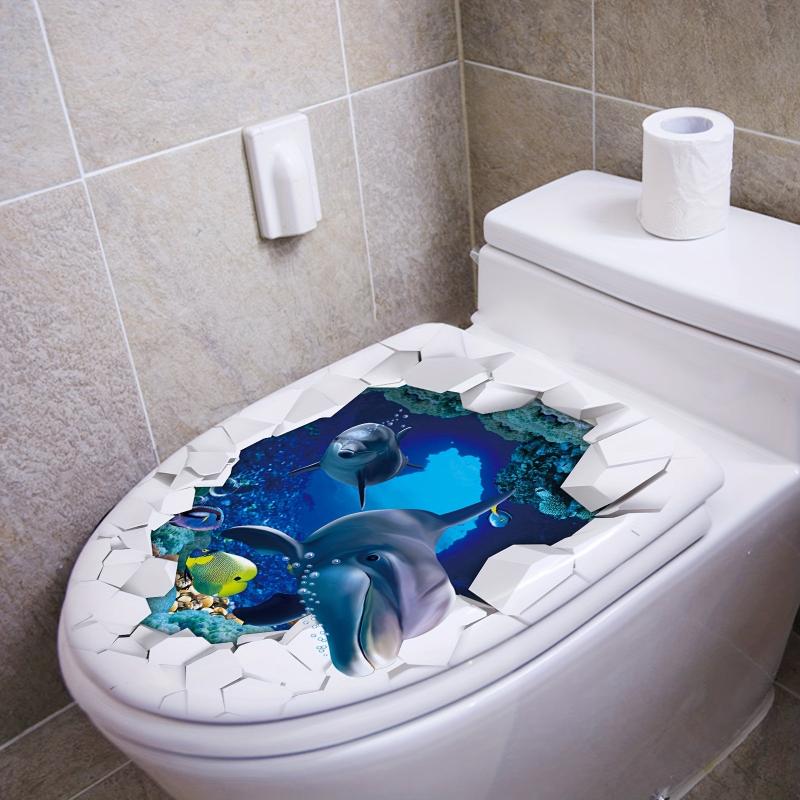 Ocean Fish Toilet Lid Decoration Sticker Bathroom Waterproof Sticker