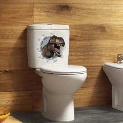Dinosaur Toilet Lid Decal Removable Wall Sticker Bathroom Decor