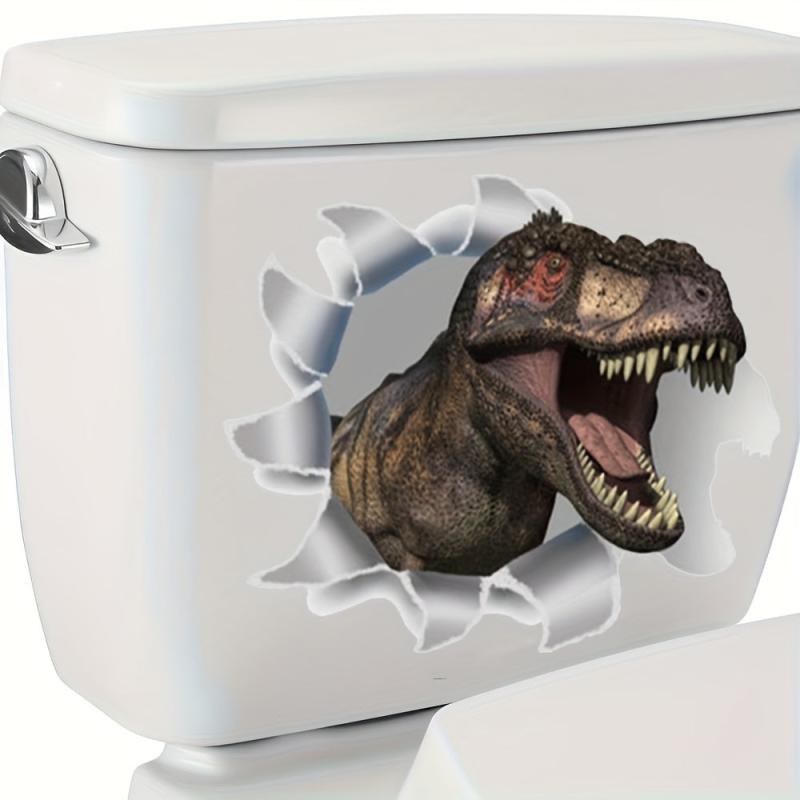 Dinosaur Toilet Lid Decal Removable Wall Sticker Bathroom Decor