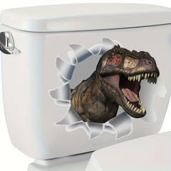 Dinosaur Toilet Lid Decal Removable Wall Sticker Bathroom Decor