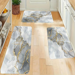 Marble Pattern Bath Rug Soft Non Slip Absorbent Bath Mat