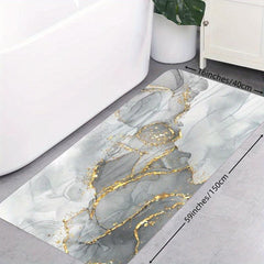 Marble Pattern Bath Rug Soft Non Slip Absorbent Bath Mat