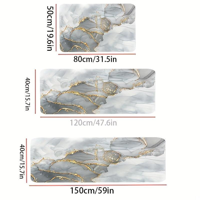Marble Pattern Bath Rug Soft Non Slip Absorbent Bath Mat