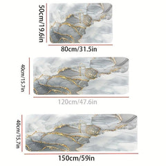 Marble Pattern Bath Rug Soft Non Slip Absorbent Bath Mat