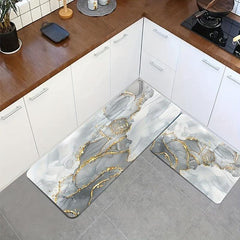 Marble Pattern Bath Rug Soft Non Slip Absorbent Bath Mat