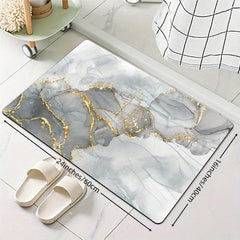 Marble Pattern Bath Rug Soft Non Slip Absorbent Bath Mat